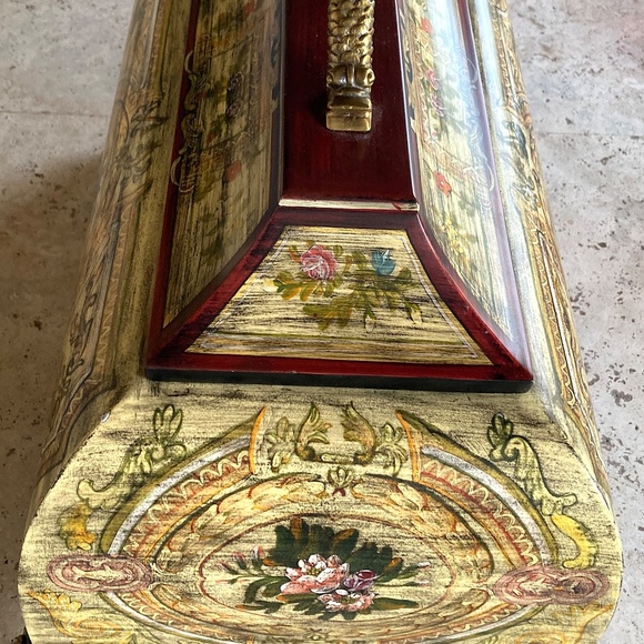 Castilian Imports Decorative Box 9958 Thick Wood w/ Koi Fish Handle Brass Legs - Picture 12 of 13